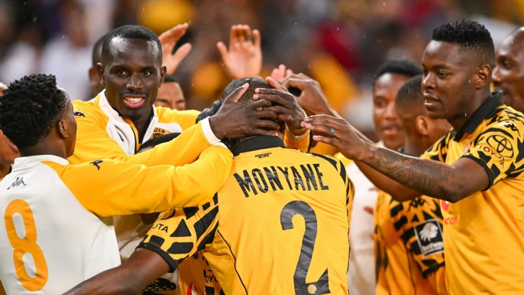 Kaizer Chiefs players celebrate during their 2-0 Betway Premiership win over Sekhukhune United at FNB Stadium