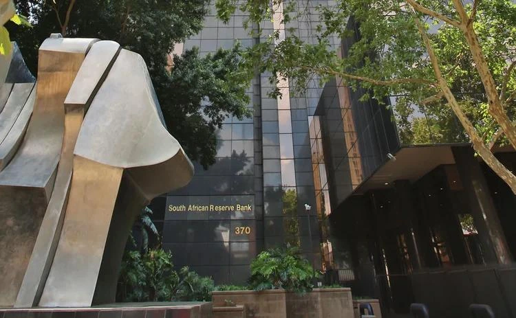 South African Reserve Bank building in Pretoria as the repo rate rises to 7.25%.